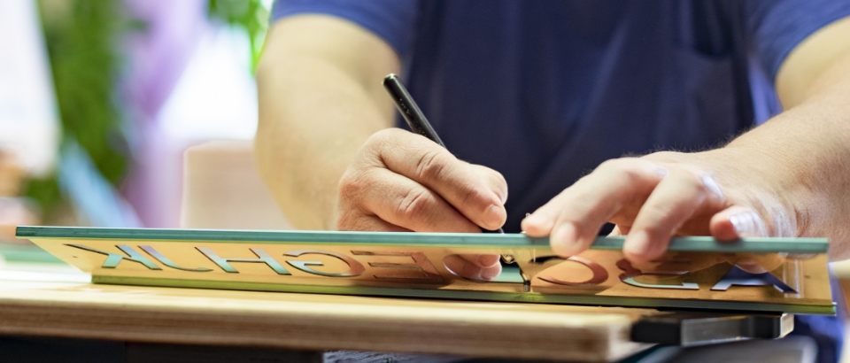 Handbemalte Naturpark-Tafel